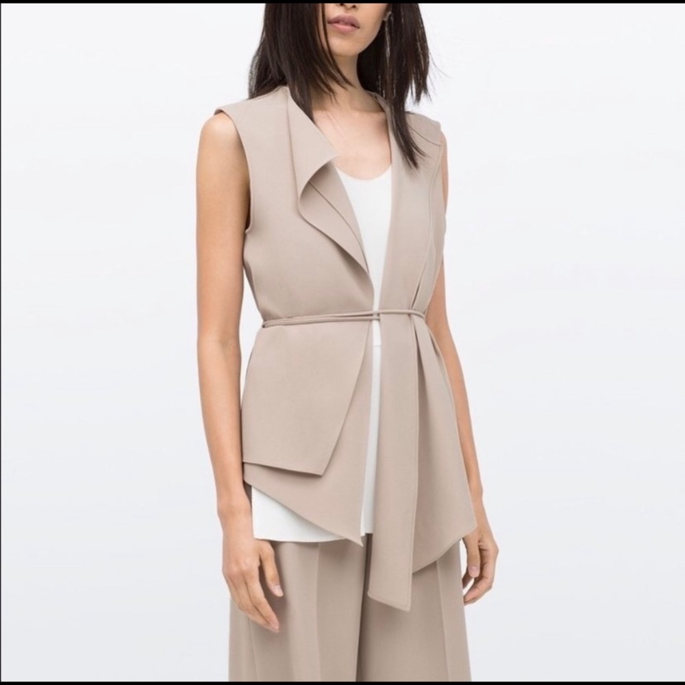 Zara Taupe Vest Size Small